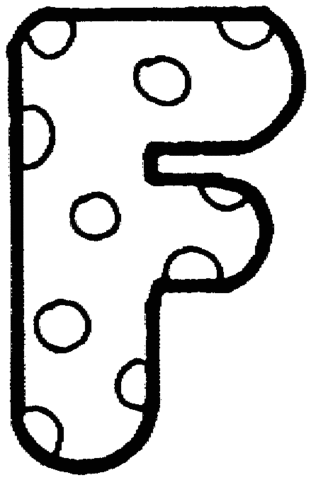 Letter F With Polka Dot Coloring Page